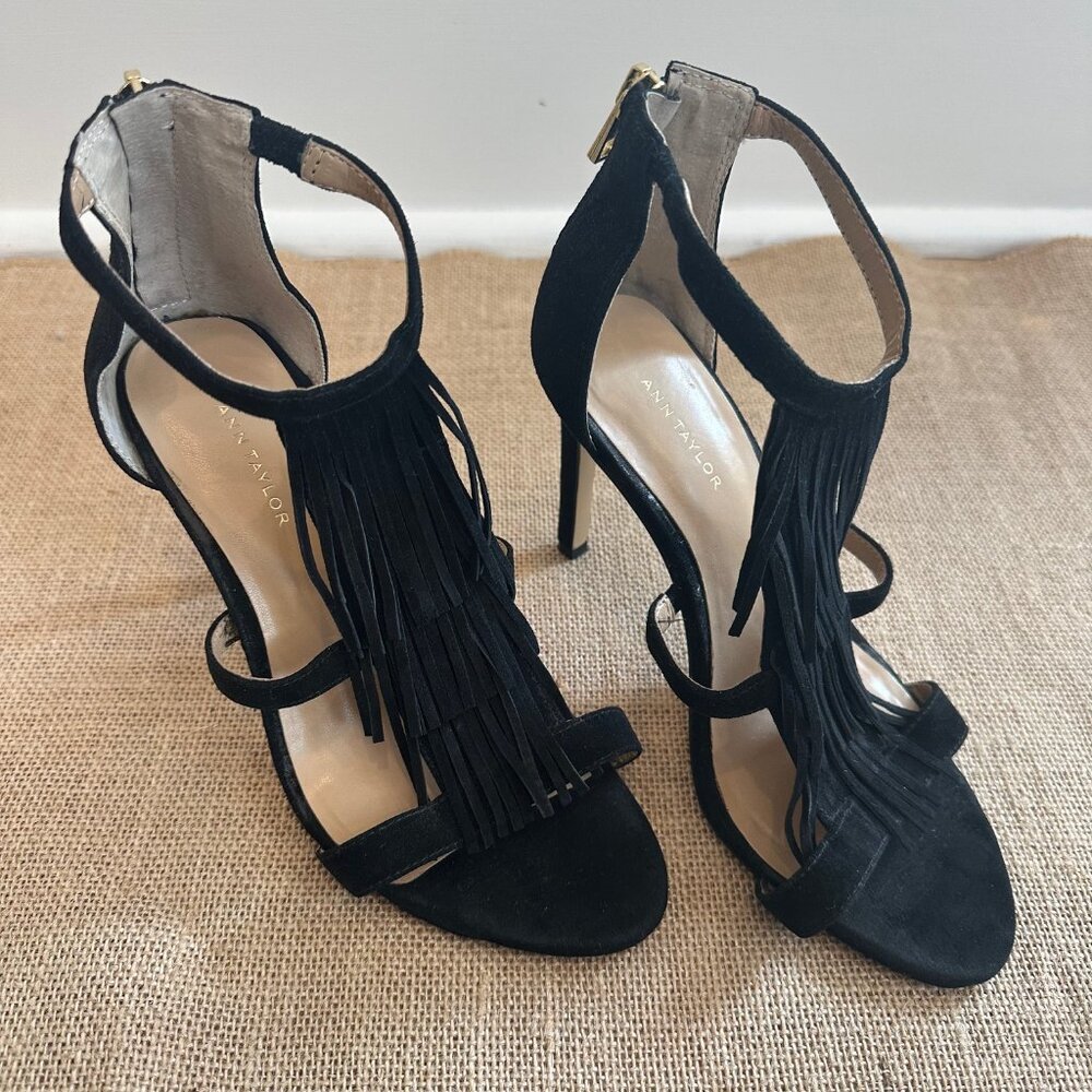 Ann Taylor Black suede sandals